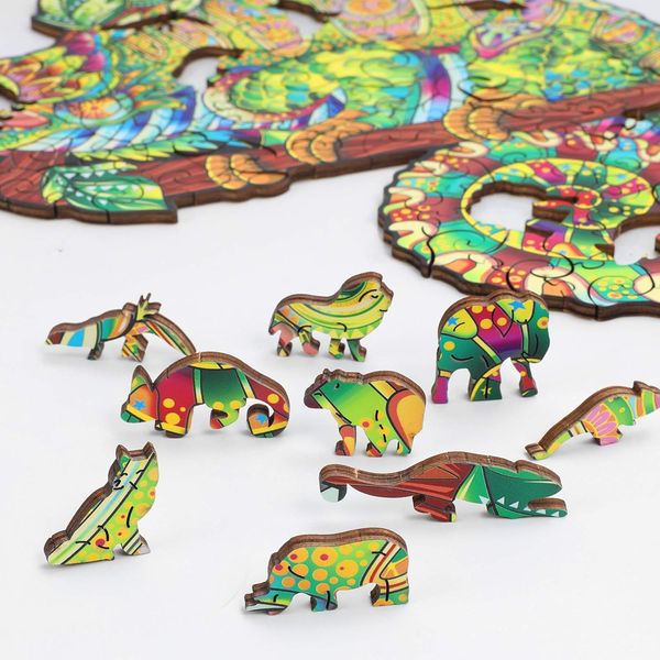 Iridescent Chameleon Wooden Puzzle — View 4